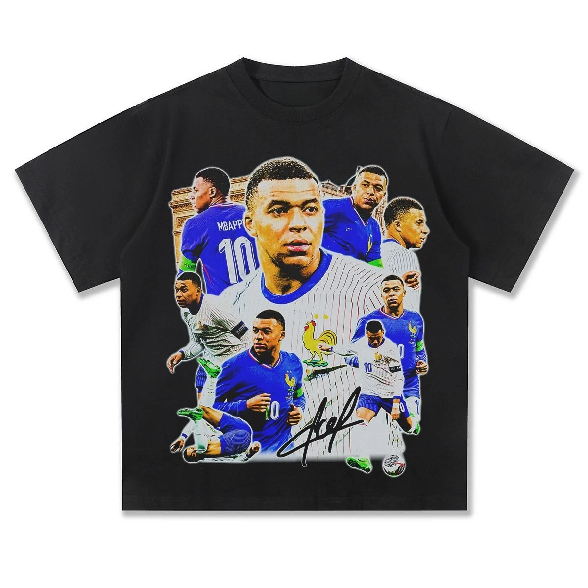 Superb 2026 Spring Summer New Design Football Portrait Print Short-Sleeved T-Shirt 100% Cotton for Men and Women