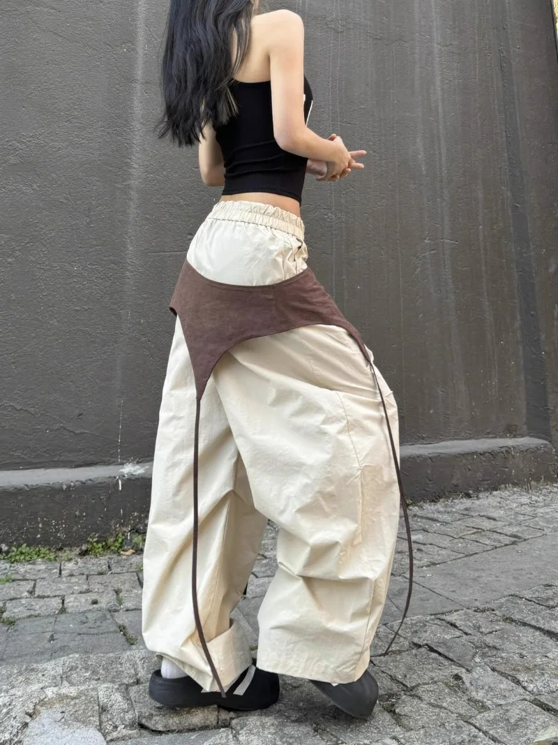 プリントスウェットパンツ女性服ファッションヒップホップスプライシングストリート女性パンツルーズカジュアルジョガー女性ズボン