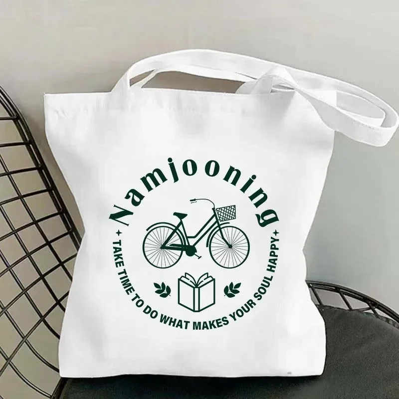 Large Capacity Tote Bags for Women Namjooning Pattern Canvas Tote Bag,Simple Eco Shopper Versatile Lightweight Storage Bag