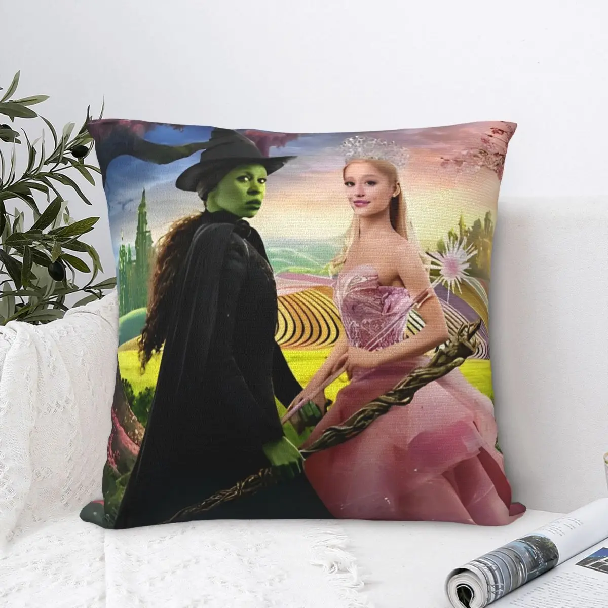 Epic Musical Fantasy Film W-Wicked Pillowcase Polyester Cushion Cover Decoration Throw Pillow Case Cover Sofa Square 40X40cm