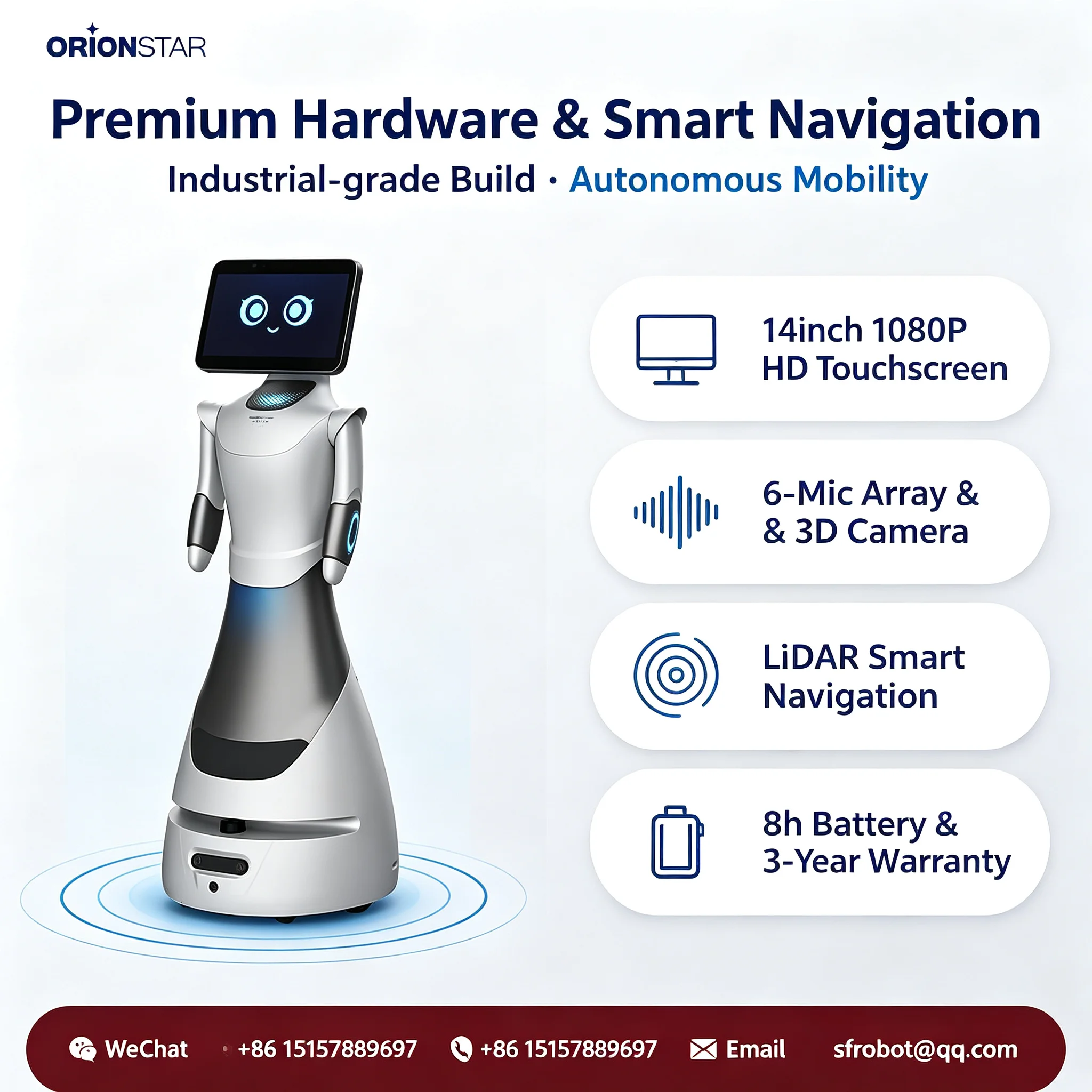 AI Commercial Reception Robot Humanoid Welcome Greeting Service Robot Voice Interaction for Hotel Exhibition Mall Office