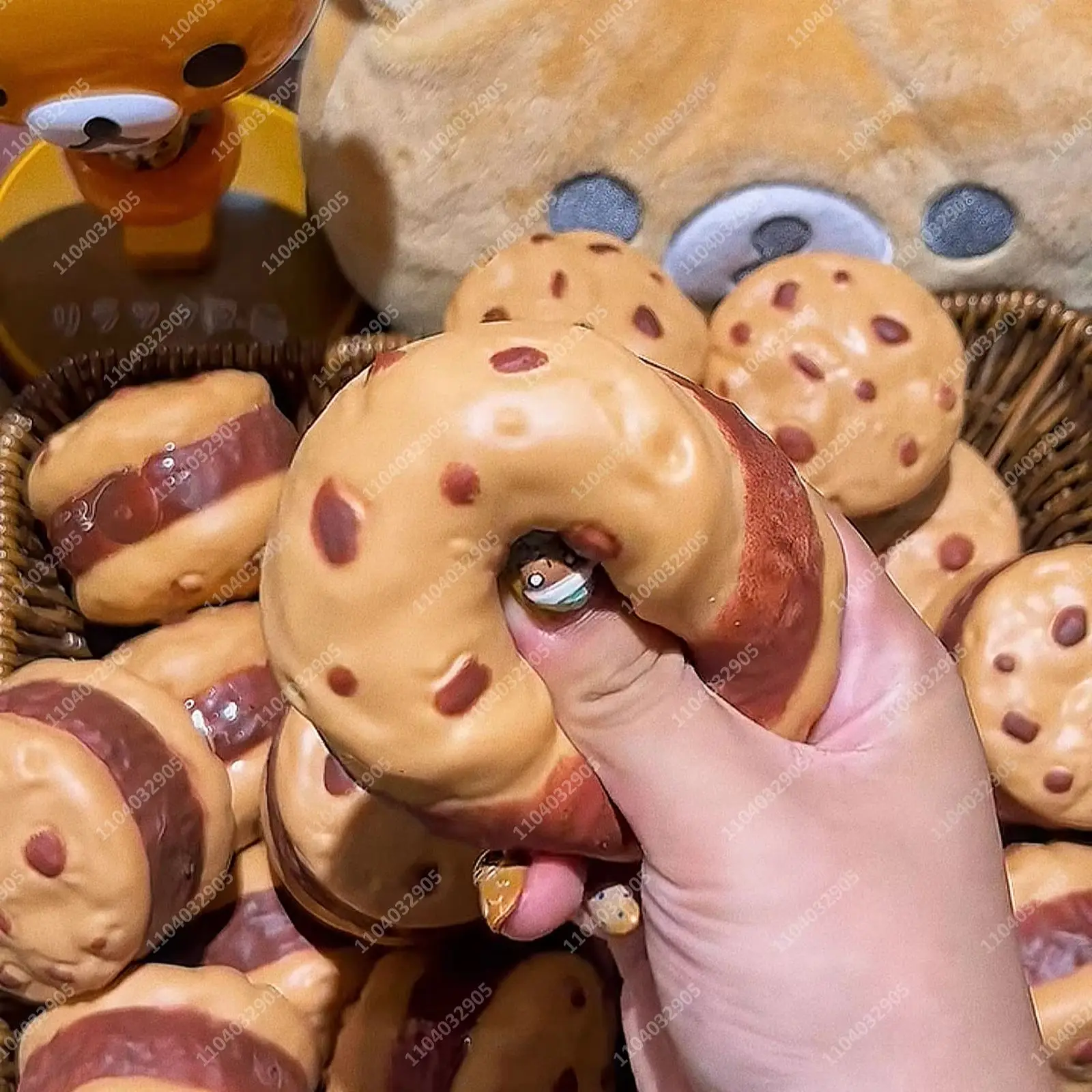 Stuffed Cookie Crunchy Stress Ball Squishy Toy Food-shaped Moldable Squeeze Ball ASMR Sensory Anti Stress Fidget Toys for Adults