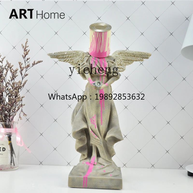 Angel Sculpture Home Decoration Artwork Trend Tabletop Ornament Living Room Character Collection Modern Simplicity