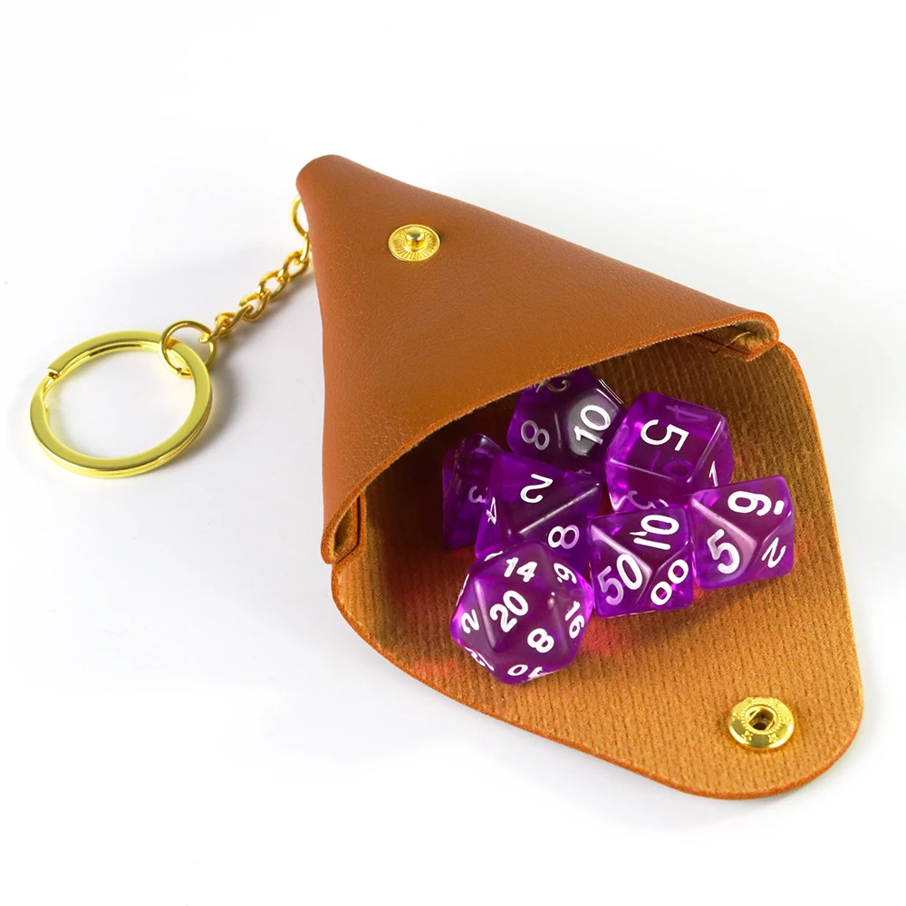 Mini Triangle Bag 1PC PU Leather Dice Pouch , for Gift Ideas Coin Purse Dice Storage Bags Board Games Accessories