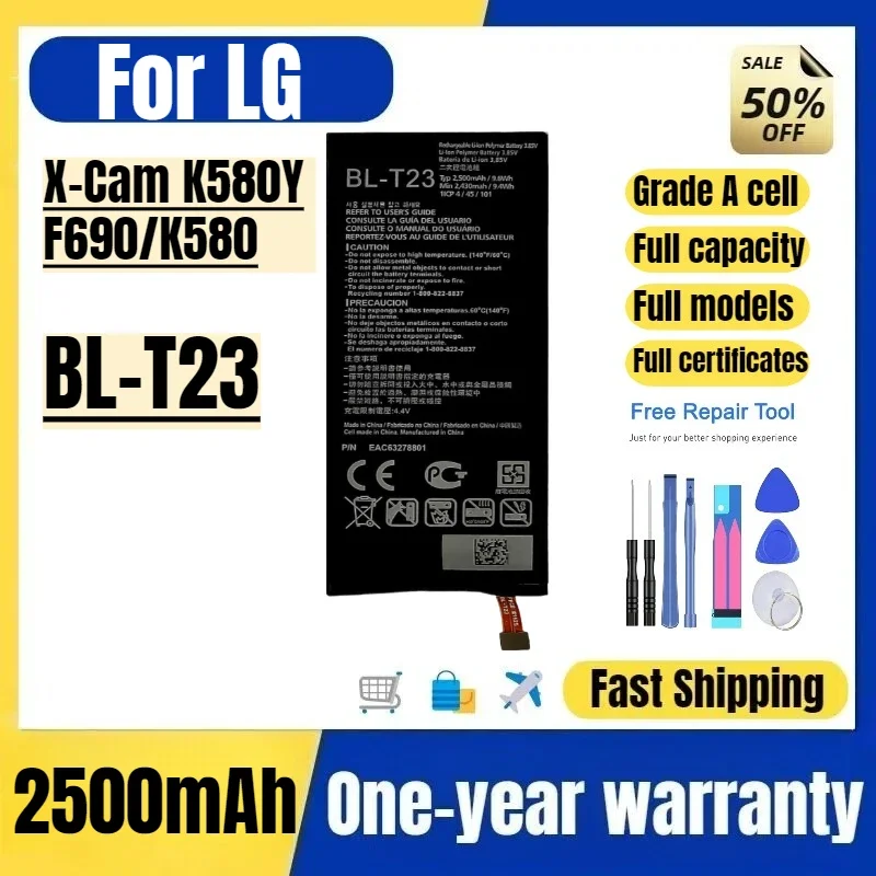 BL-T23  for LG X-Cam K580Y/F690/K580 Mobile Phone Battery High Quality High Capacity Replacement Bateria Grade A Cell with Tools
