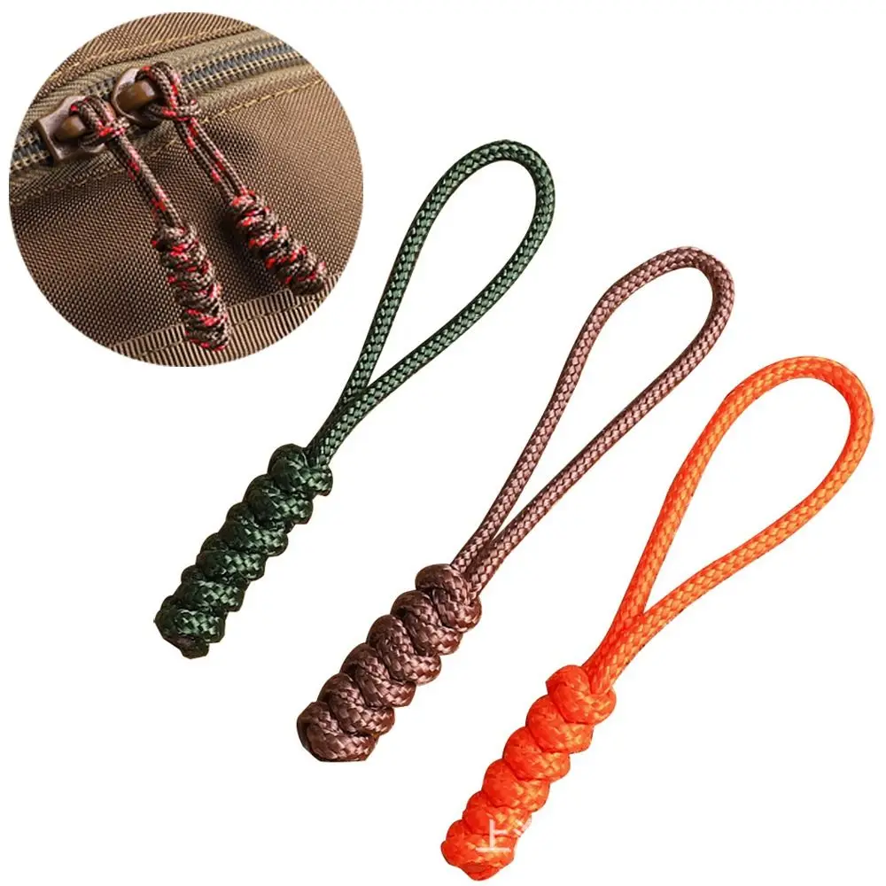 Creative Detachable Zipper Sliders Wear-resistant Umbrella Rope Woven Zipper Pull Head Durable Pull Rope Outdoor