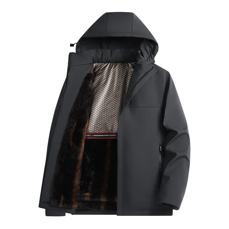 Veste d'optique cargo pour homme, pardessus en velours rembourré, coupe-vent chaud, parka décontractée, manteau d'extérieur surdimensionné, mode d'hiver, 2024