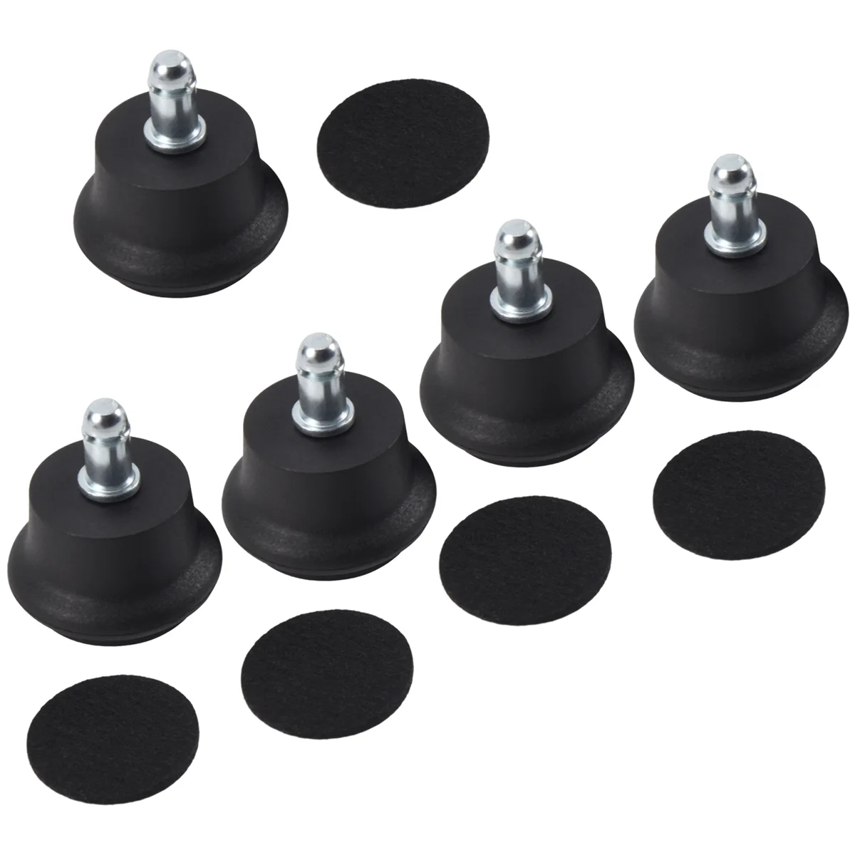 5Pcs Bell Glides Replacement Office Chair or Stool Swivel Caster Wheels to Fixed Stationary Castors, Office Chair Wheels