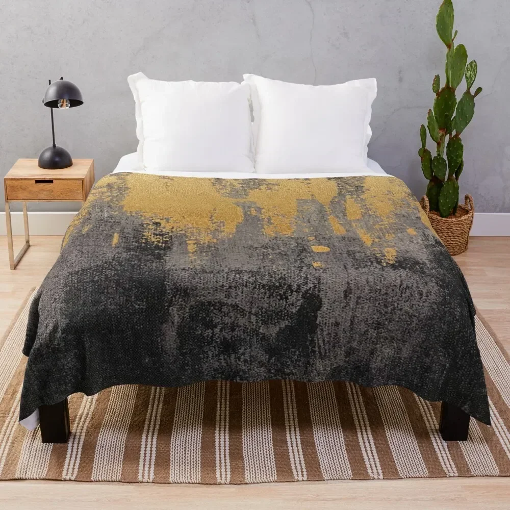 

Black and gold pattern Throw Blanket christmas decoration Hair Luxury Thicken Blankets