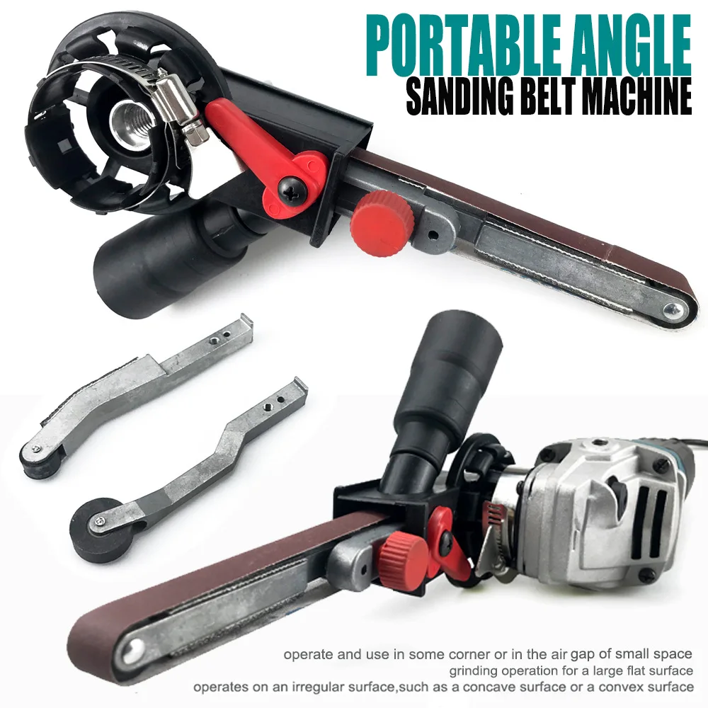 M10/M14 Sanding Belt Adapter Attachment Set Converting Electric Angle Grinder to Belt Sander DIY Wood Metal Working