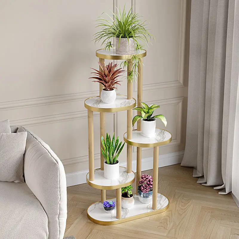 Solid wood Chinese-style small Duobao Pavilion purple sand teapot tea set shelf flower potted plant shelf ornament display stand