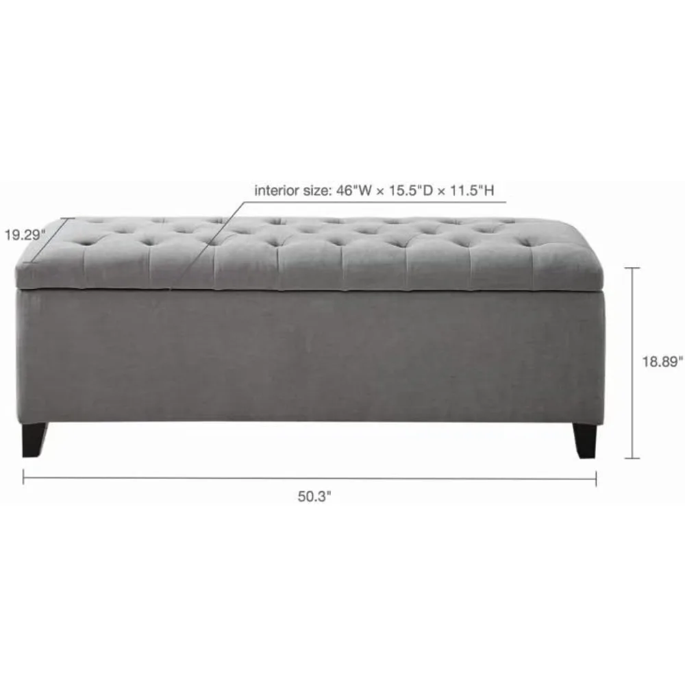 50,3-дюймовая стильная мягкая османская скамейка для хранения пуговиц с обивкой, скамейка в минималистском стиле, современные удобные скамейки для обуви
