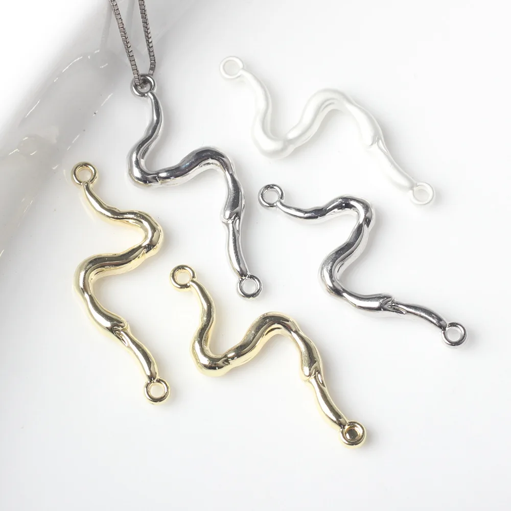 

10PCS Alloy Simple Animal Snake Connector Double Pendant Handmade DIY Jewelry Bracelet Necklace Accessories Craft Fashion