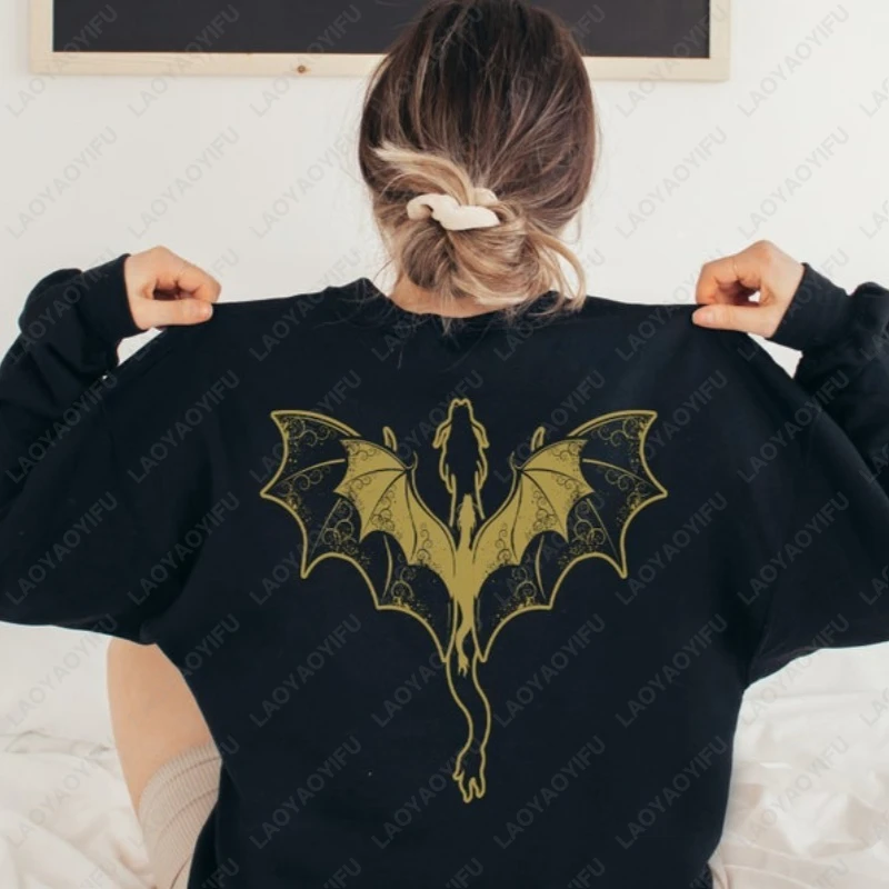 Violet Sorrengail Fourth Wing Wing Leader Fourth Wing Crewneck Pullovers Fashion Cotton Ropa Mujer Vintage Aesthetic Hoodies