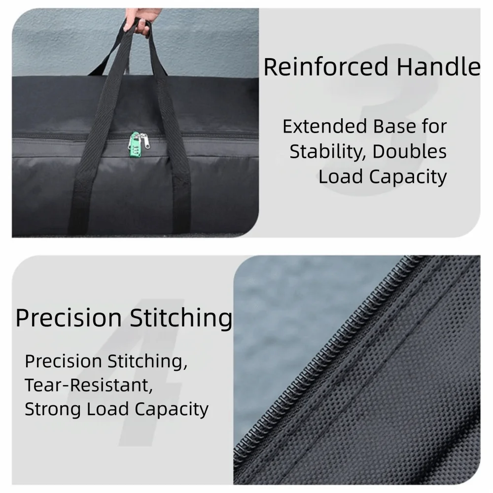 55L/100L/150L Extra Large Capacity Travel Bag Waterproof Foldable Oxford Cloth Hiking Handbag Reinforced Handles Large Opening