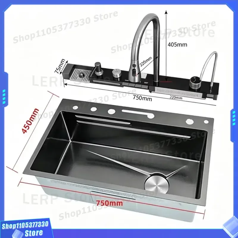 Stainless Steel Kitchen Sink with Dishwasher Rack Modern Bathroom Wash Basin Deep Single Bowl for Home Renovation Project