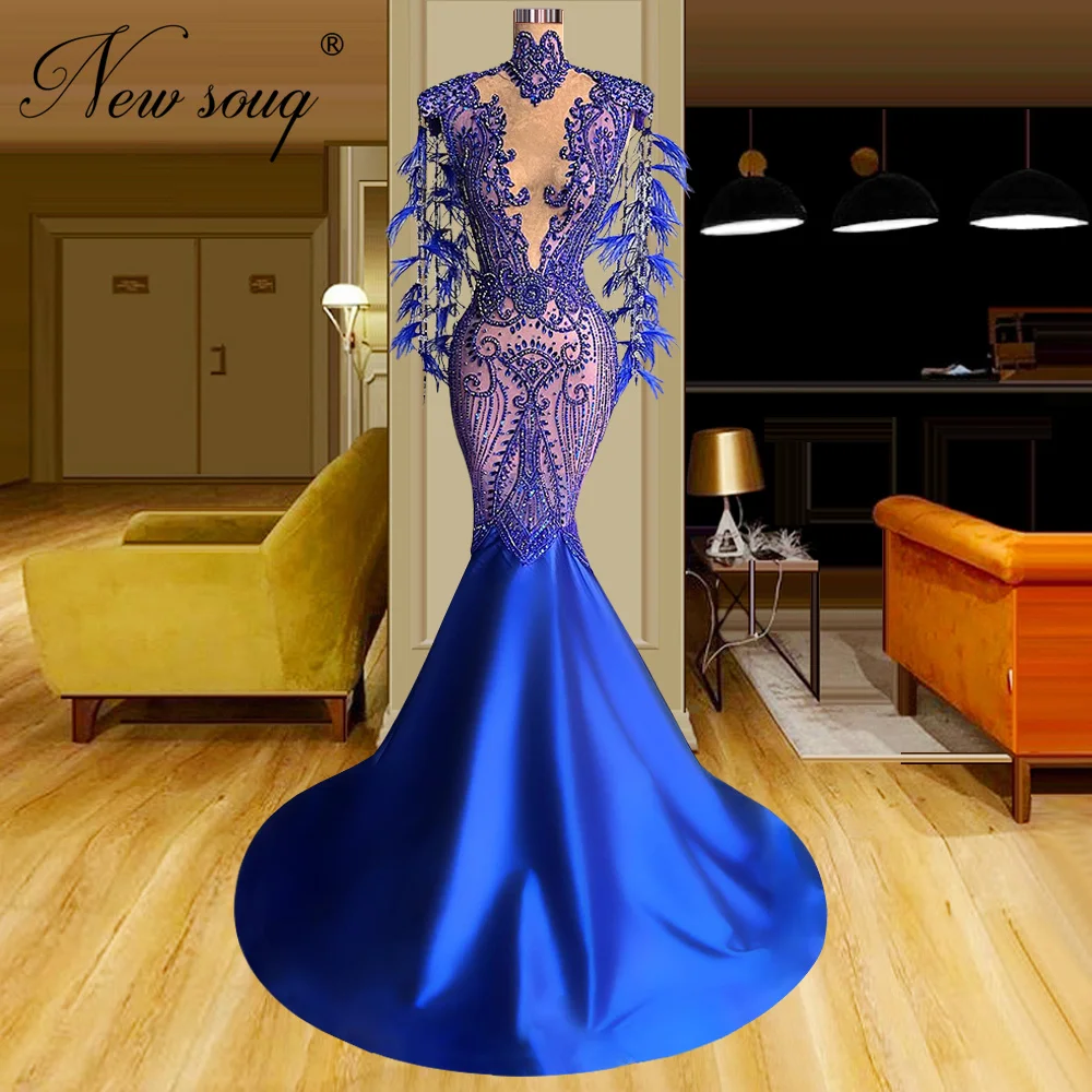 

Elegant Tassel Beading Celebrity Dresses Arabic Dubai Mermaid Long Prom Dress For Party Coutures Evening Dress Vestido De Noche