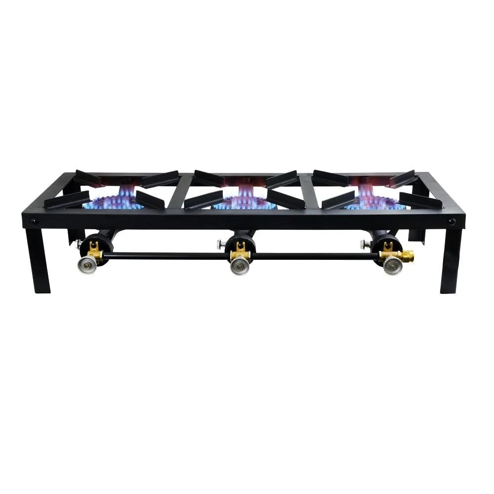 

Сверхмощная железная плита с тройным углом горелки 45000 БТЕ, портативная газовая пропановая регулируемая поверхность для приготовления пищи на ножках, для использования на открытом воздухе