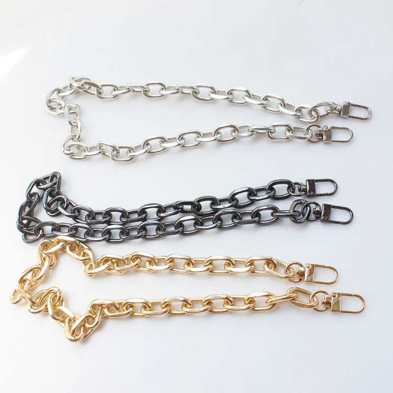 Portable Metal Bag Chains Shoulder Bag Strap O Shape Aluminum Chain For Bags Handbag Handles Silver Golden DIY Bag Accessories