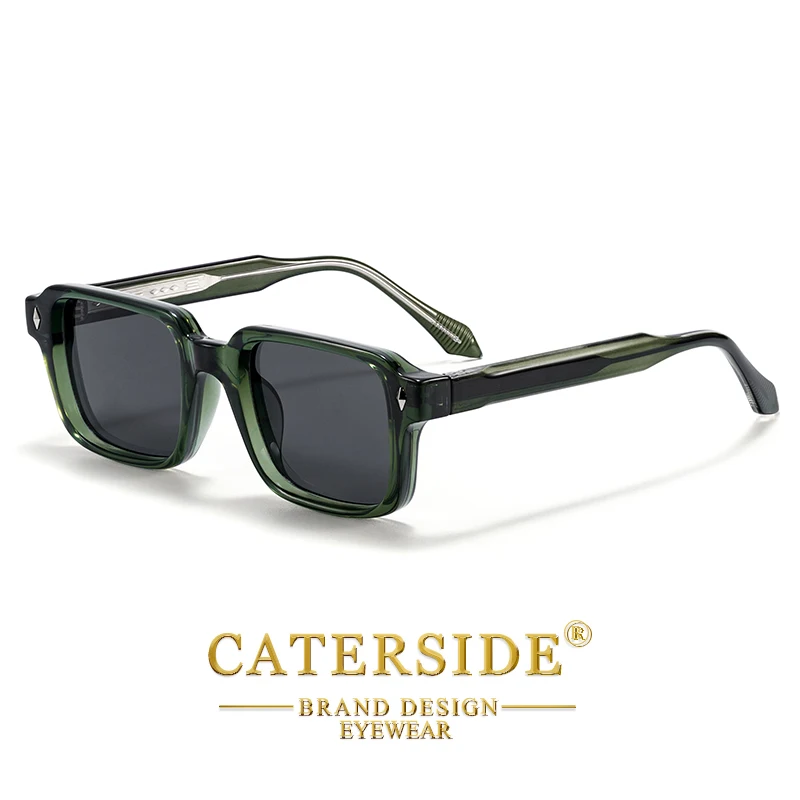 CATERSIDE Vintage Herren Quadratische Sonnenbrille Marke Design Tempel Tipps Sonnenbrille Damen Outdoor Reise Party Brillen UV400 – Detail 10