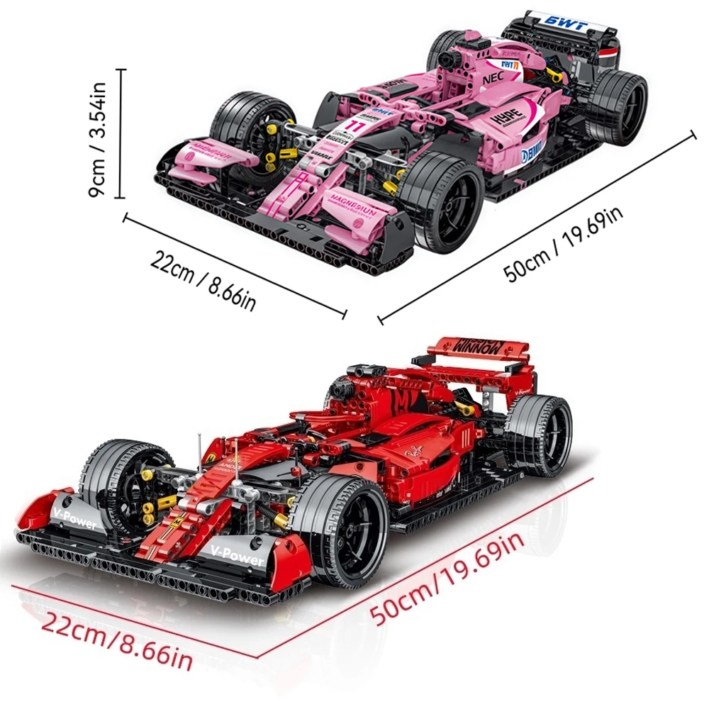 Nuevos clásicos técnicos, bloques de construcción de automóviles de carreras de velocidad de ciudad roja, ladrillos MOC, modelo de vehículo deportivo famoso, juguete de ensamblaje, regalo para niños