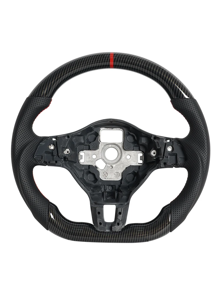 Hydro-Dip Koolstofvezel Stuurwiel Voor Volkswagen Golf 6 GTI MK6 GTD R 2009-2013 Polo GTI Tiguan Passat R-Lijn Stuurwiel - afbeelding 2