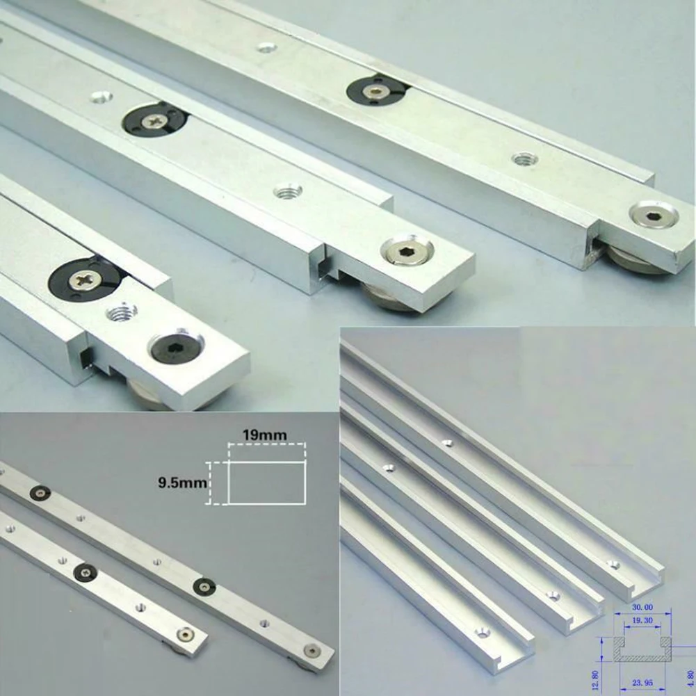 Imagem -06 - Slot de Alumínio T-track Miter Track Jig Fixture T-slot Calha Carpintaria Deslizante Slot Slide Limit Guide 30 cm 40 cm 50cm