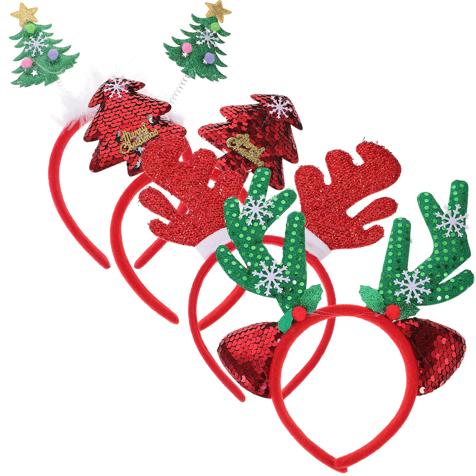 

4pcs Christmas Set Antler Tree Hair Band Party Accessories Costume Headpiece Christmas Party Ornament Ornaments