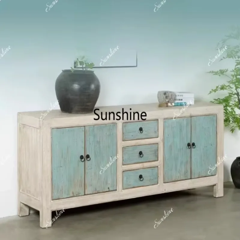 

New Chinese furniture made old tenon and mortise structure living room storage cabinet