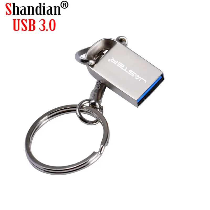 SHANDIAN-Mini unidad Flash USB 3,0 de Metal, 4GB, 16GB, 32 GB, 64GB, resistente al agua, logo de cliente de alta velocidad