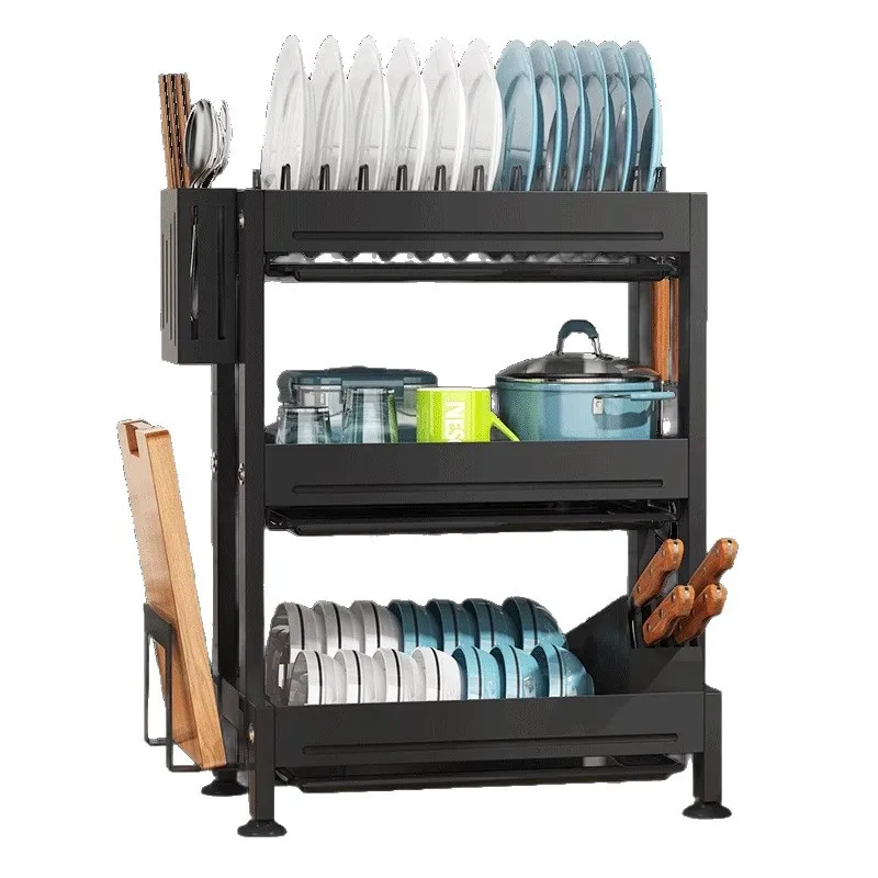 

Kitchen bowl rack, drain rack, household countertop for dishes and chopsticks, multi-functional storage rack