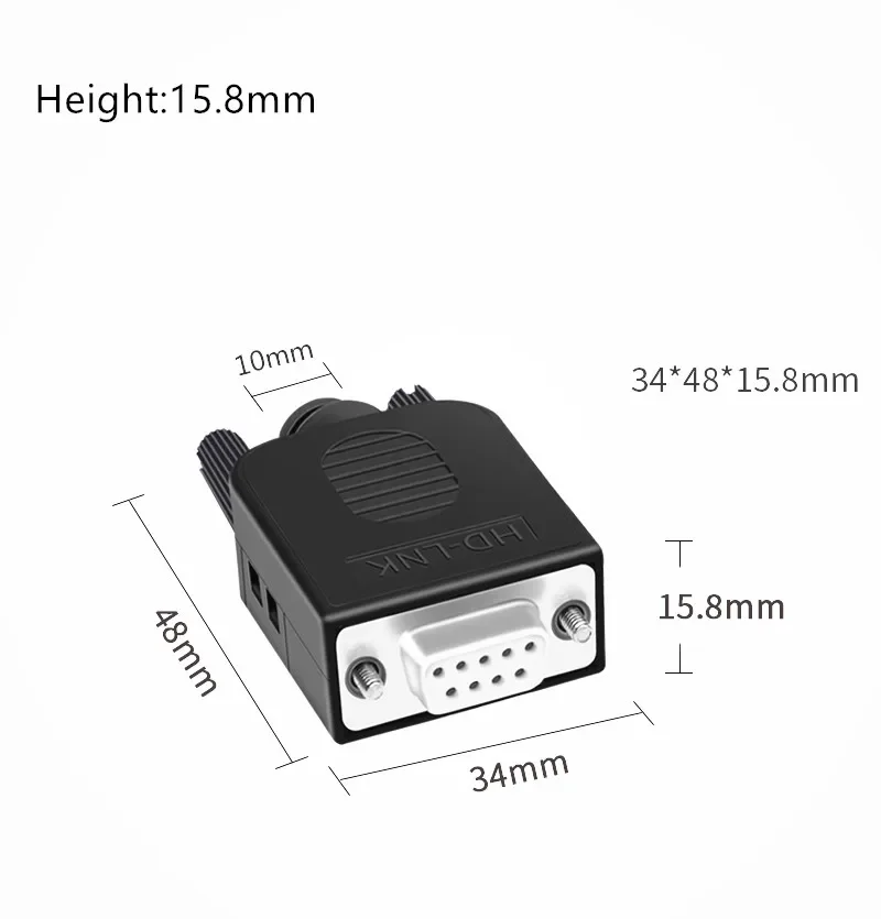 New 9Pin D sub Connector DB9 COM RS232 transfer-free Signals terminals Male/Female Connector Solderless