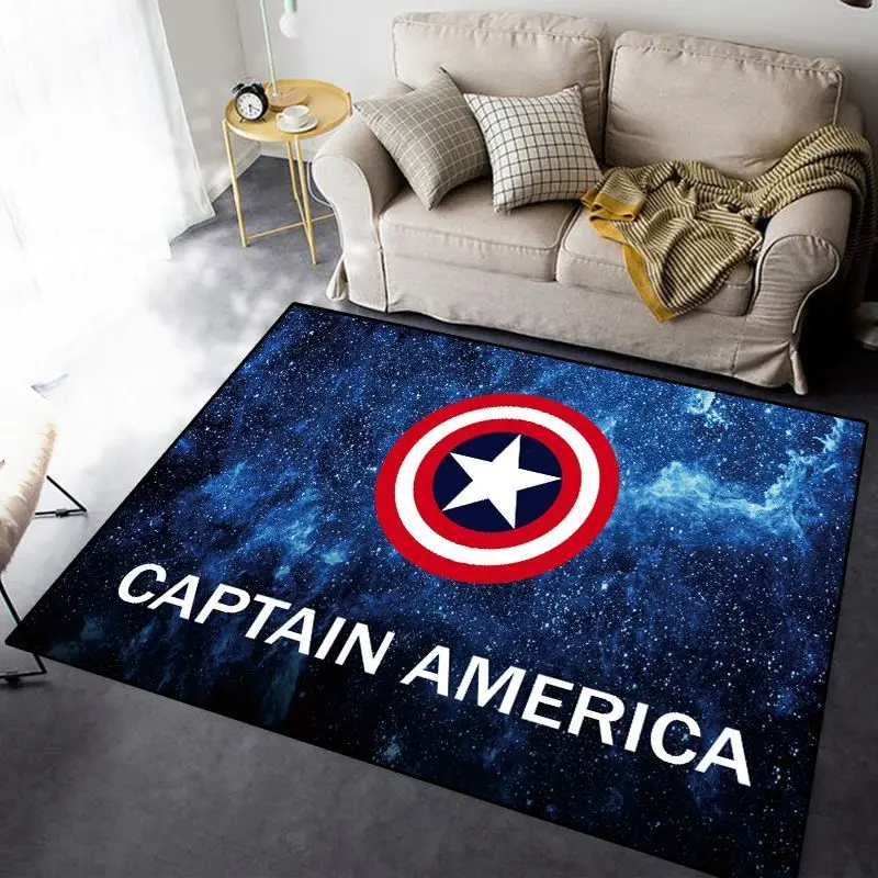 Marvel The Avengers Super Hero Captain America Carpet Iron Man Lounge Rug Spiderman Bedroom Bedside Rug Spider-man Floor Mat