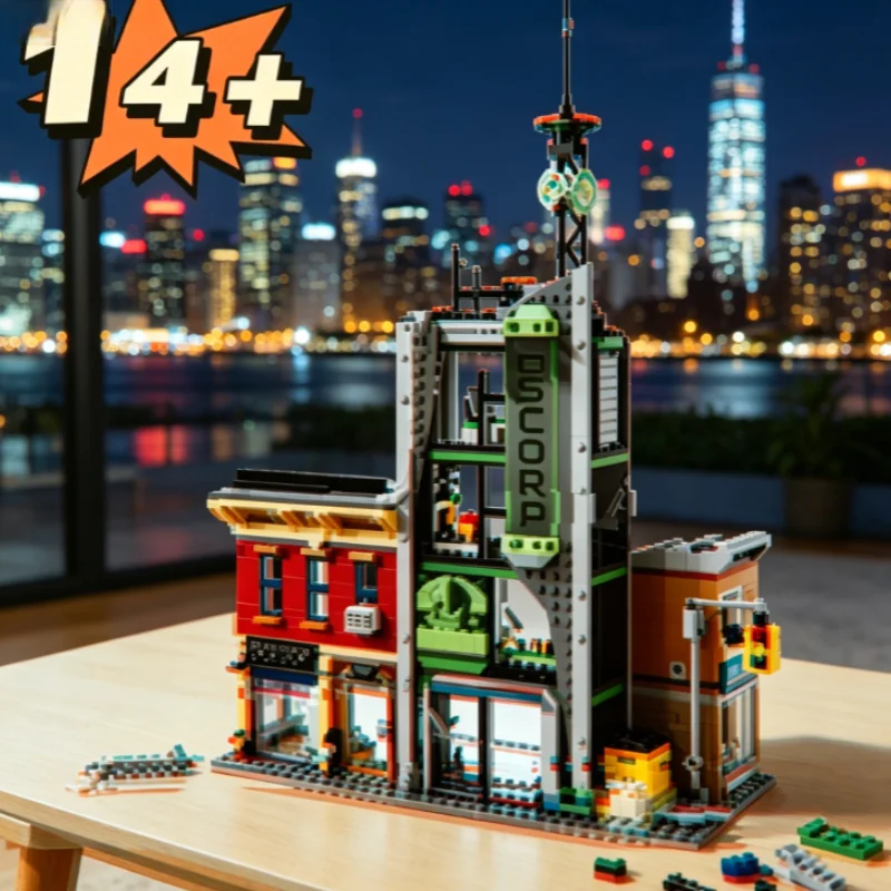 808-teiliges Film-Set: Oscorp-Turm Kampfszene – Berühmte Helden-Bausteine für Erwachsene – DIY-Modellbausätze – Kreative Ideen – Festliche Geschenke