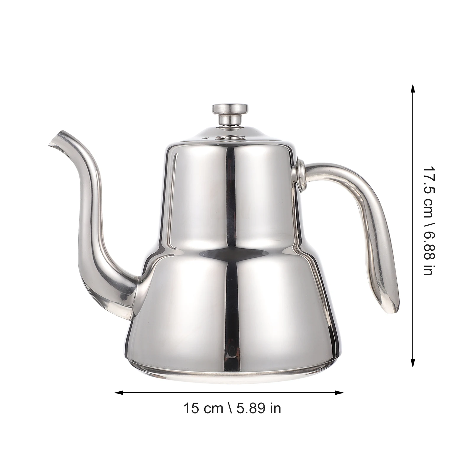

Kettle Teapot with Filter Stainless Steel for Stovetop Coffee Pots Metal Silver