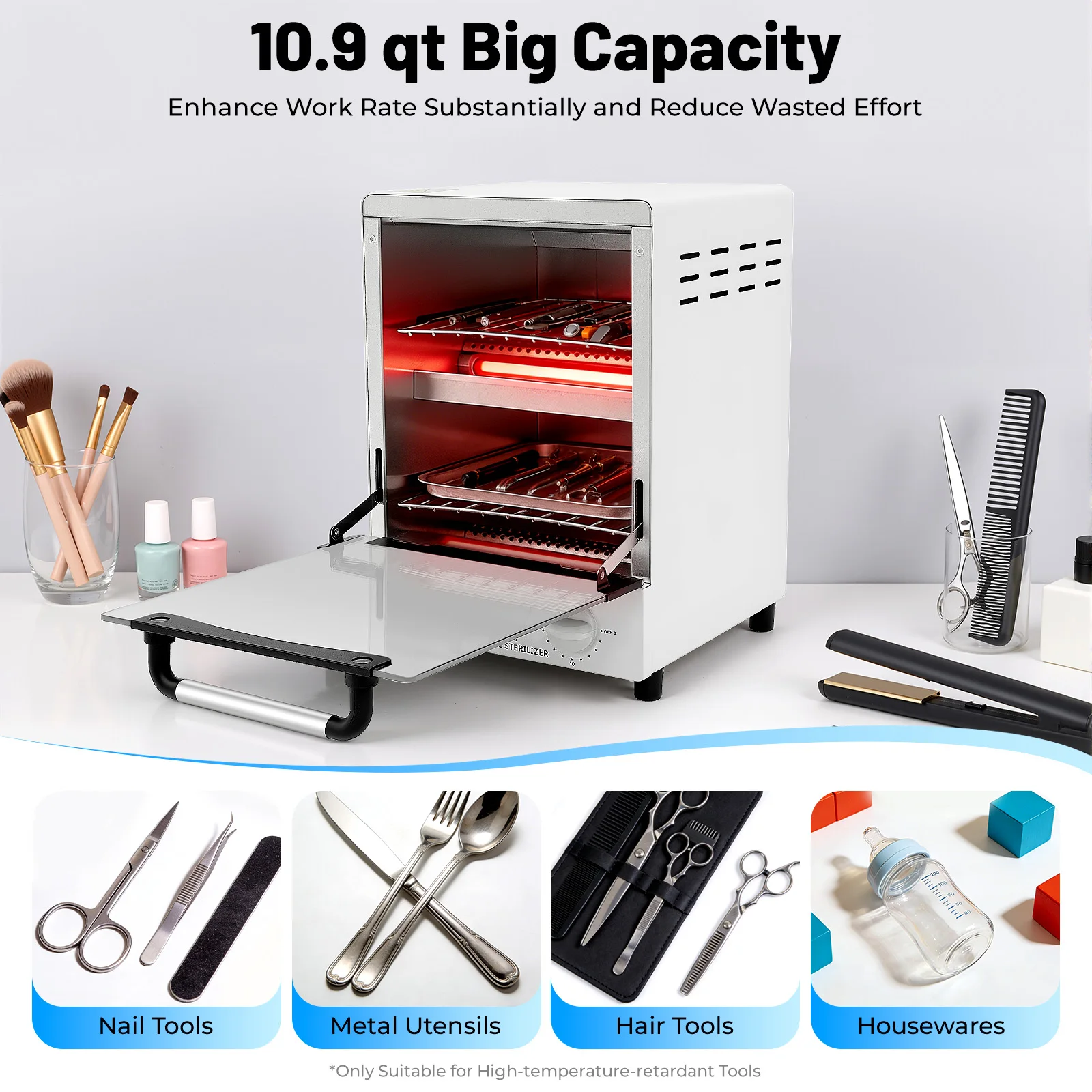 

Стерилизатор для металлических инструментов 1000 Вт, шкаф для очистки и стерилизации маникюрных инструментов, высокотемпературный стерилизационный бокс, сухожаровой стерилизатор