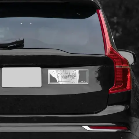Autocollant de voiture Anime japonais, œil pointu pour fenêtre, pare-brise arrière, camions créatifs en PVC, furgons, Film vinyle réfléchissant, décalcomanies