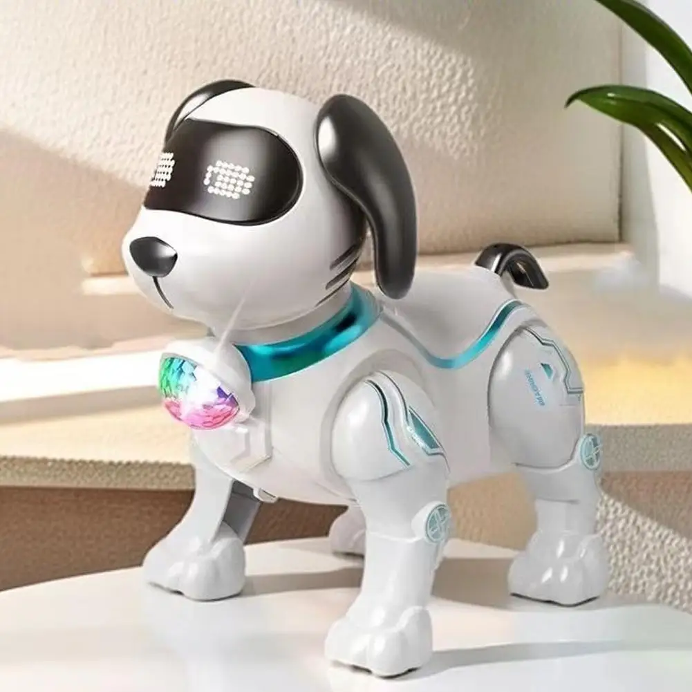 Intelligent Music Robot Dog Simulated Walking Light Sound Music Children's Educational Crawling, Singing Kids Gift