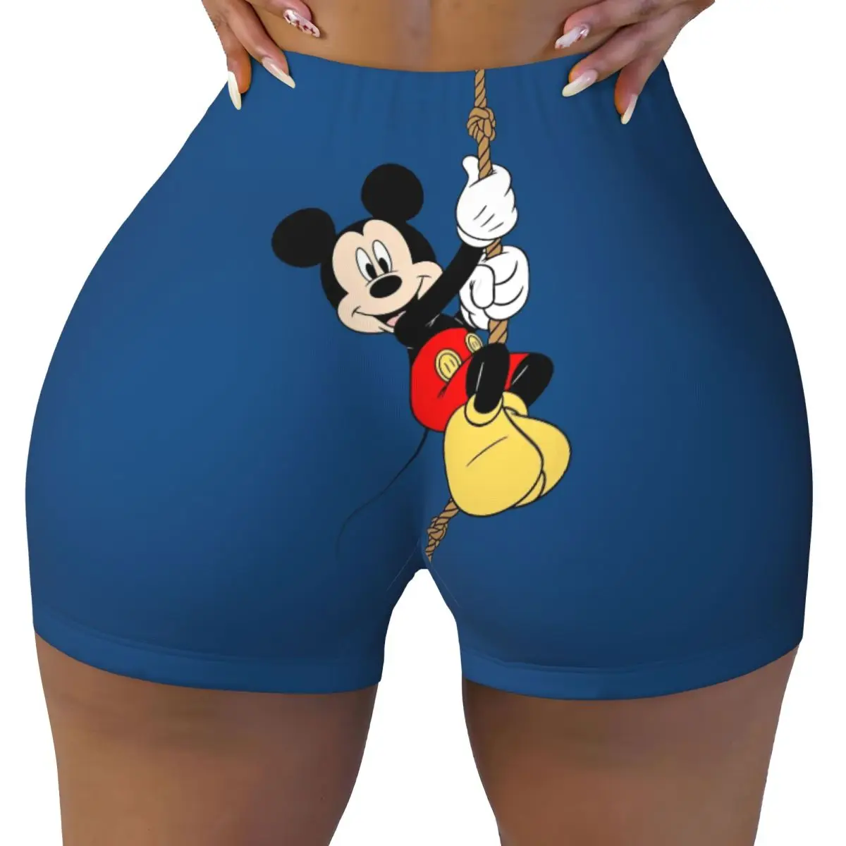 

Пользовательские Минни аниме Микки Маус мультфильм тренировки волейбол байкерские шорты женские шорты для спортзала и йоги