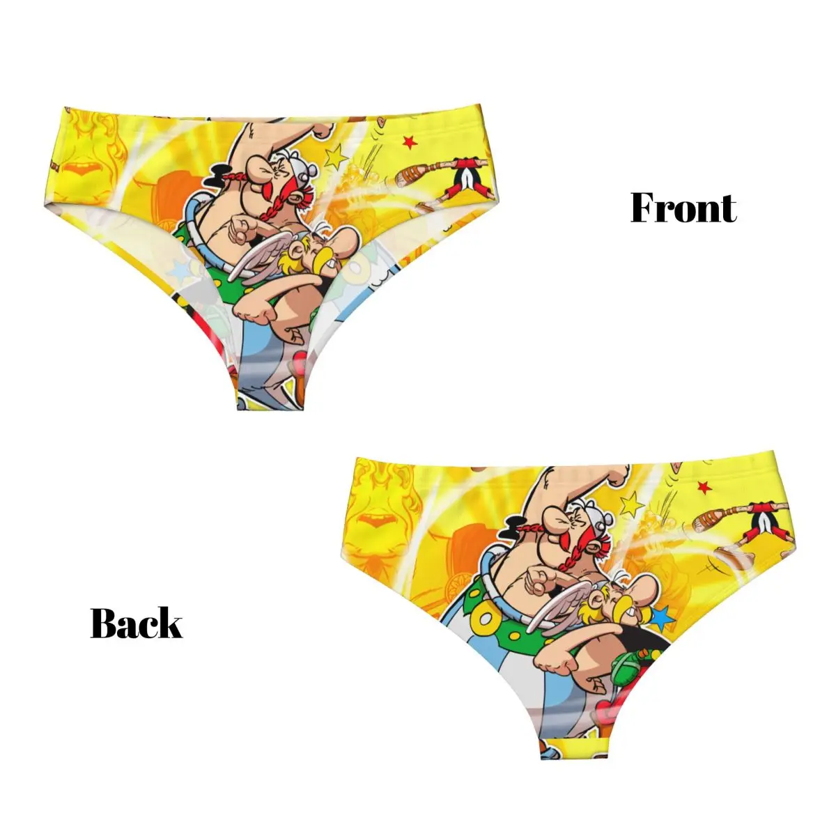 Bragas personalizadas de Adventure Comic Asterix para mujer, ropa interior femenina, calzoncillos transpirables de Manga Getafix Obelix