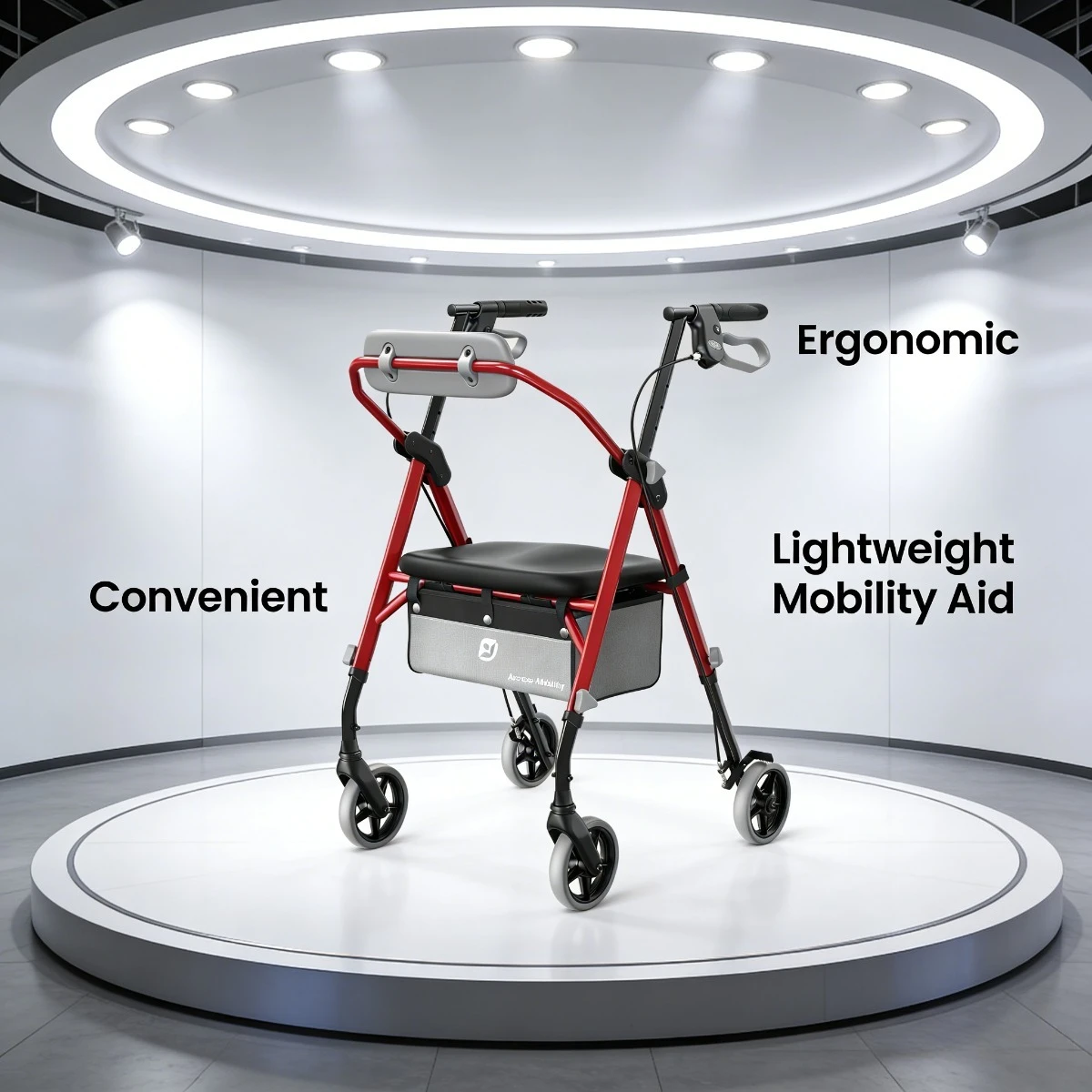 

Brand walker for the elderly, gift for middle-aged, 60-80 years old, with seat rollers, max. 350 lbs, with seat and backrest