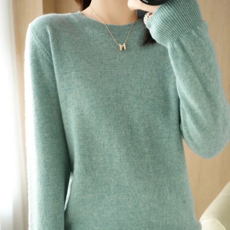 O-neck Pullovers for Women Stylish Korean Style Long Sleeve Casual Soft New Minimalist Spring Autumn Warm Underwear Tops Female