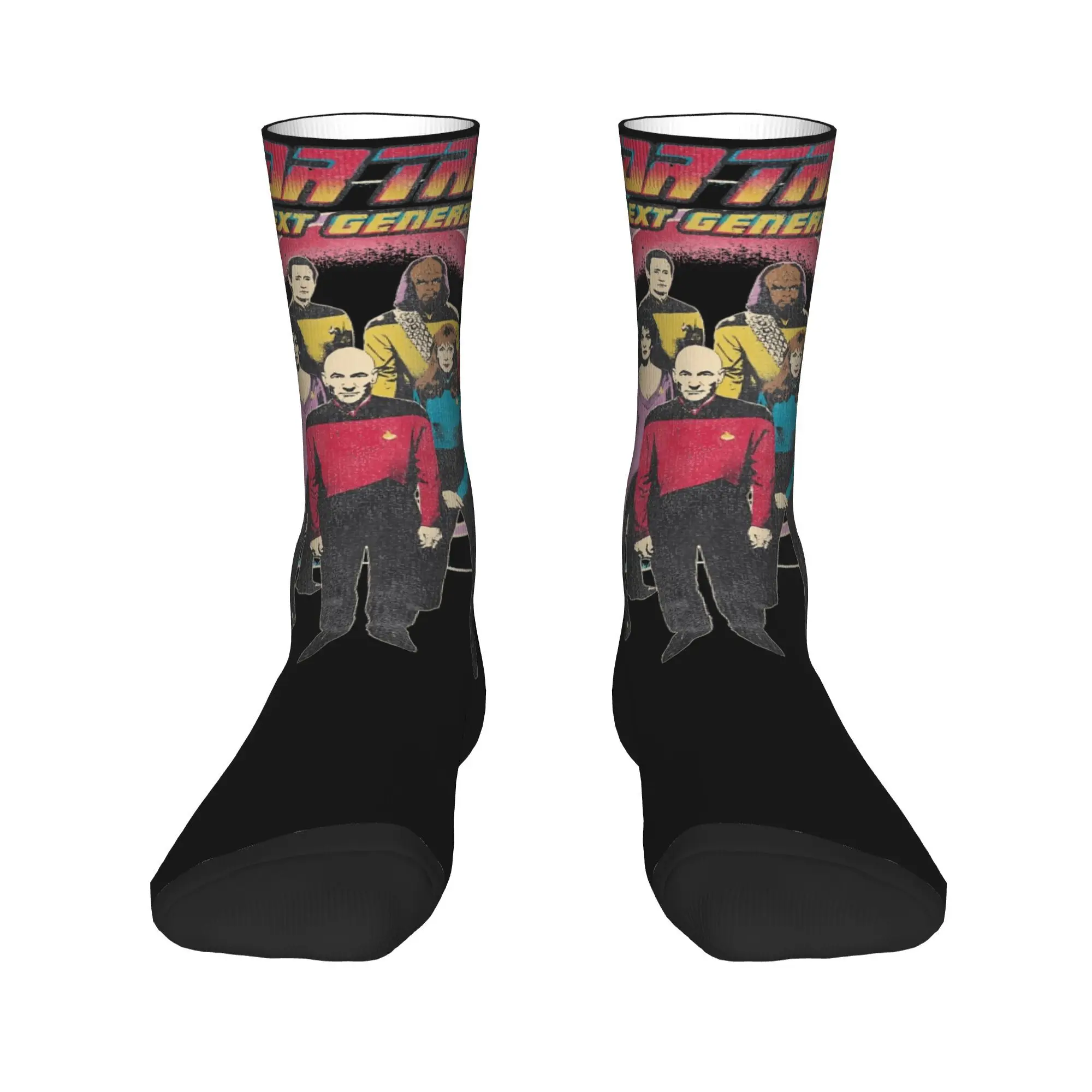 Casual Unisex Crew Socks Stars Treks The Next Generation  Outfit Comfortable Vintage Movie Breathable Dress Socks