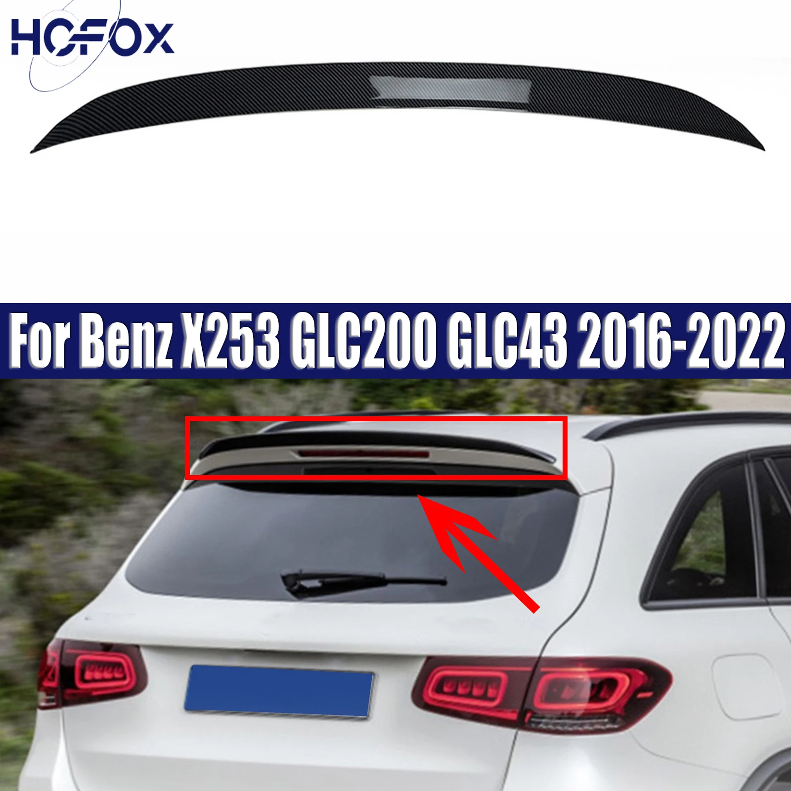 

For Mercedes-Benz X253 GLC200 GLC43 2016-2022 Rear Trunk Spoiler Wing Splitter Body Kit Tuning Accessories