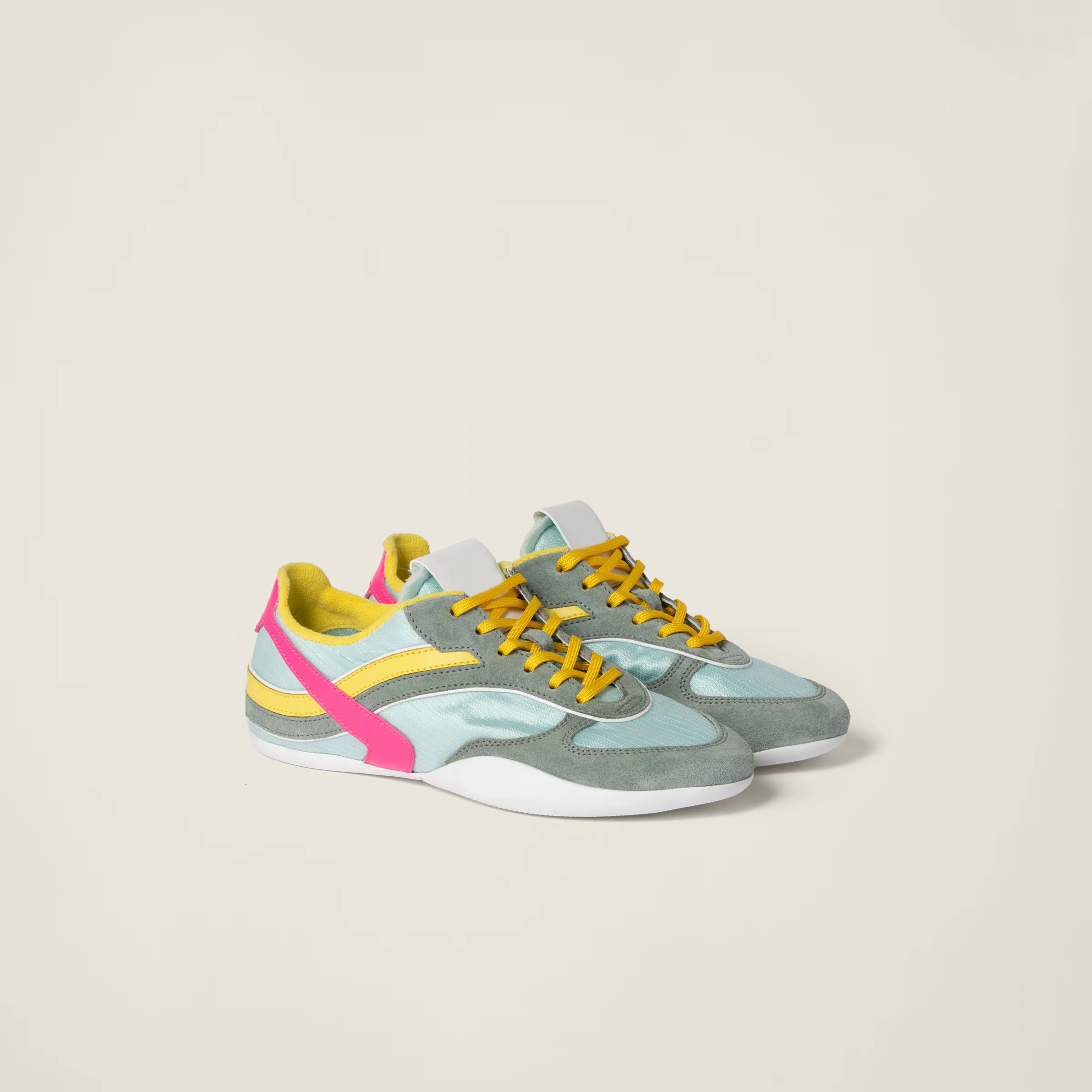 

Women's Shoes Gymnasium Technical Fabric And Suede Sneakers Anise Fuchsia Runway