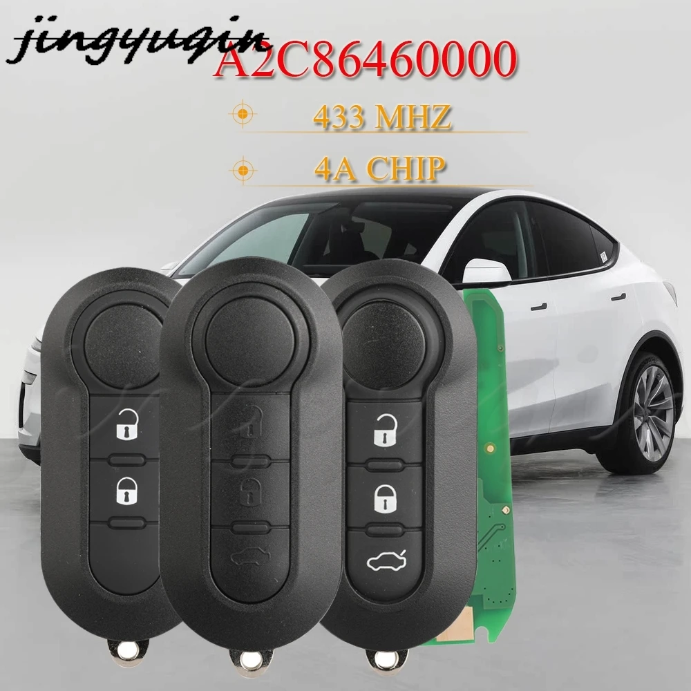 

JYQ A2C86460000 2/3BTN Flip Car Remote Key 433MHz 4A Chip For Fiat Mobi Uno Fiorino E Mais Strada Peugeot Citroen Fob Control