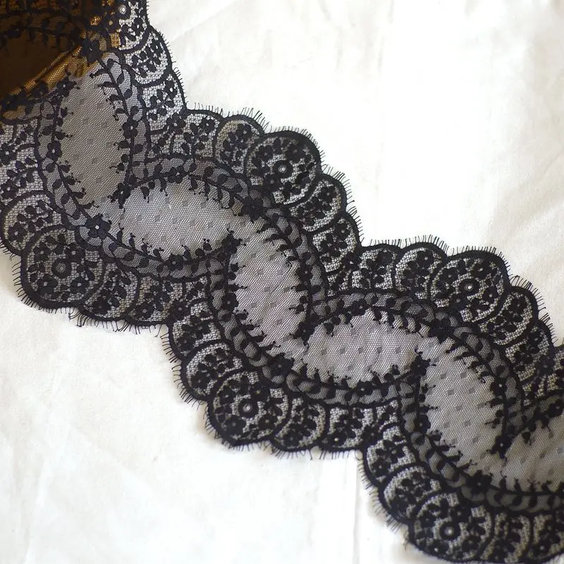 (3meters/lot) White Eyelash lace fabric Sewing Garment Ribbon Wedding Dress Curtain Material White Eyelash lace