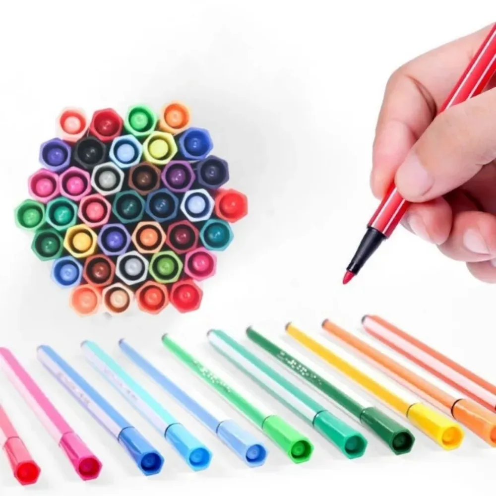 Fancy 12/18/24/36 Colors Washable Colored Pen Painting Marker Artist Drawing Set Student Art Supplies Highlight Water Color Pens