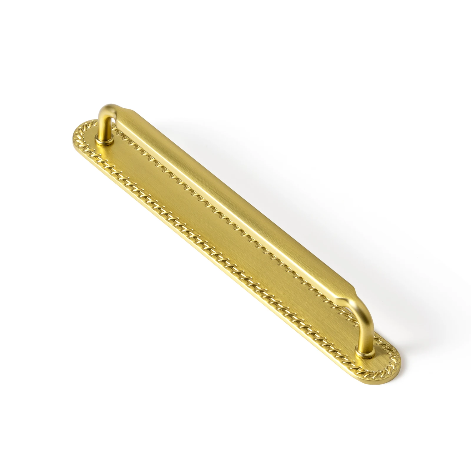 Antique Brass Cabinet Handle with Backplate Furniture Bar Pull Appliance Long Handle Champagne Bronze Drawer Pulls for Kitchen
