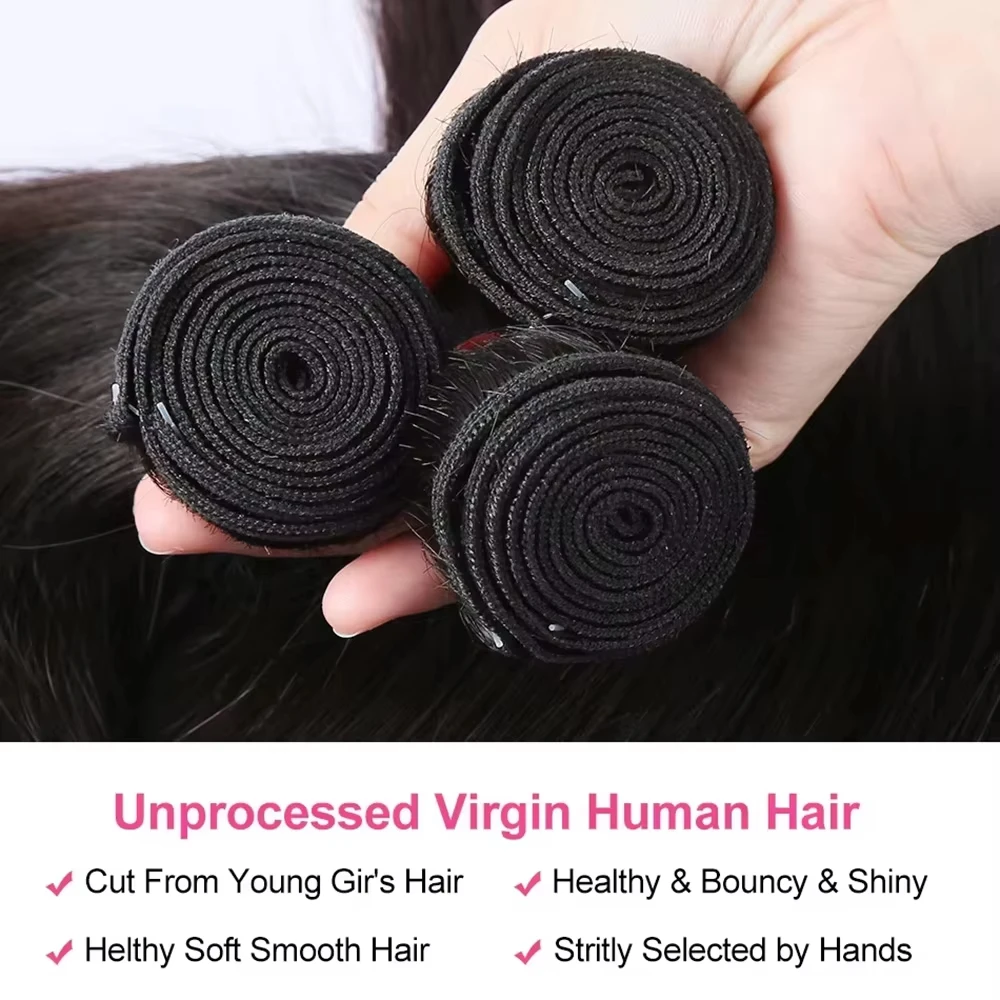 12A 30インチ ストレート未加工人毛 3/4束 100%人毛エクステ ナチュラルブラック束カラー 女性用卸売